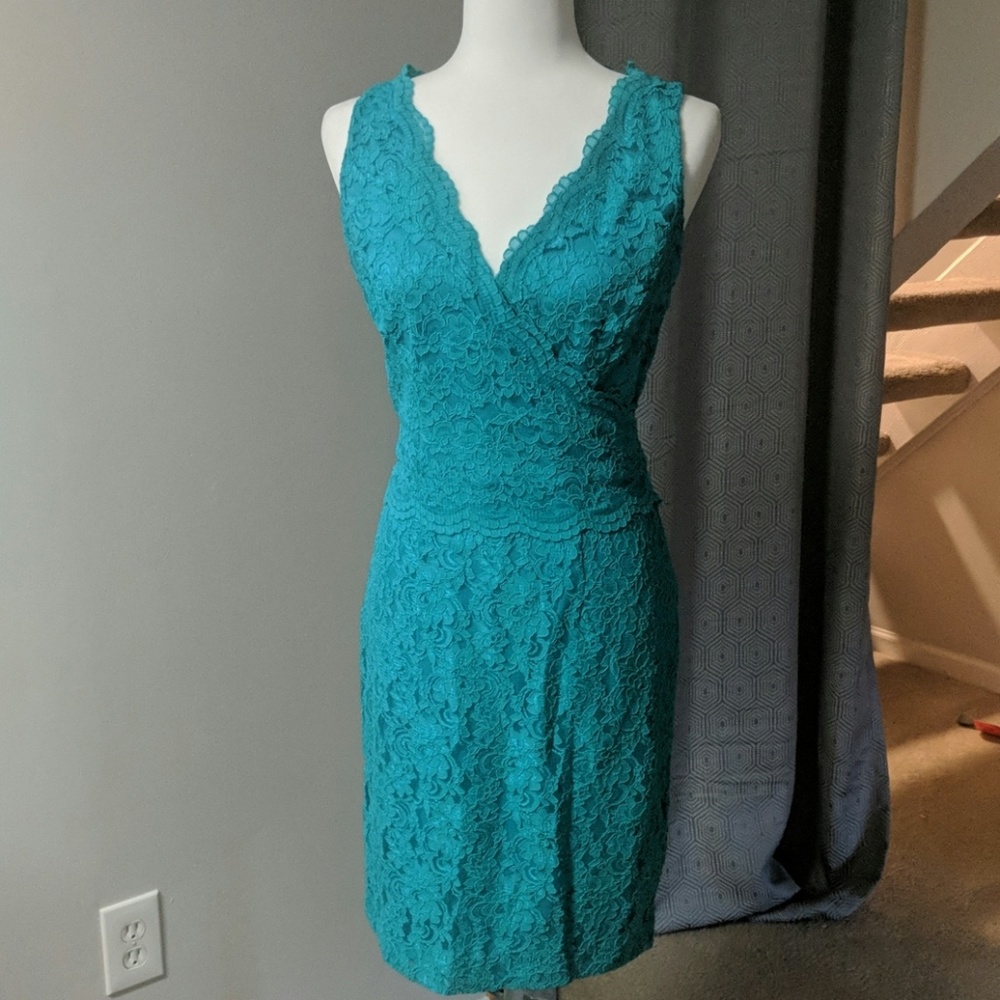 Teal Sleeveless Lauren by Ralph Lauren Sheath